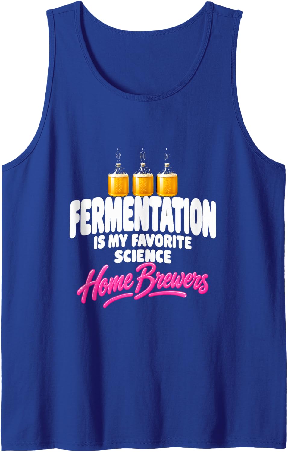 Fermentation is My Favorite Science Graphic Sleeveless Tank Top - Royal Blue