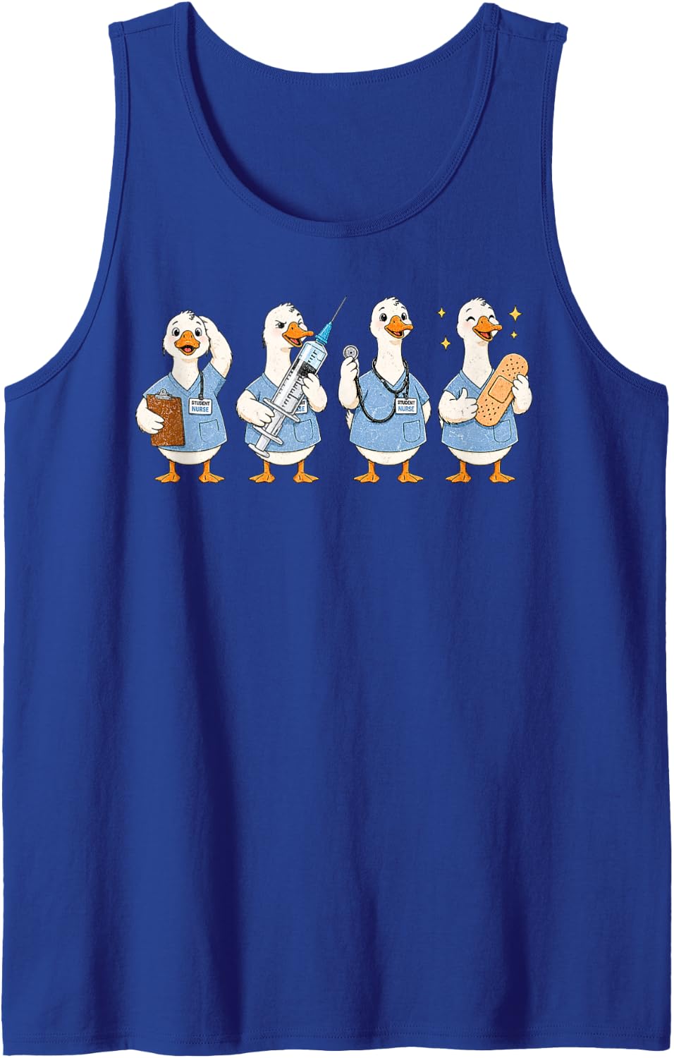 Cartoon | Funny Nursing School Graphic Sleeveless Tank Top - Royal Blue