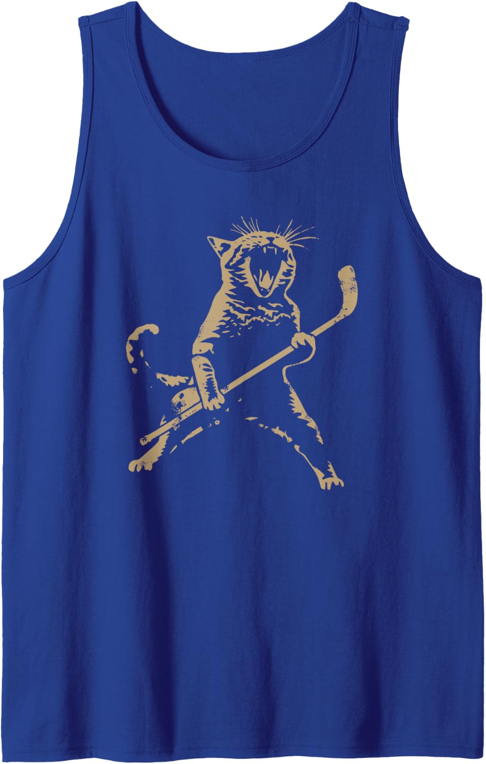 Cat Playing ice Hockey Tank Top - Royal Blue