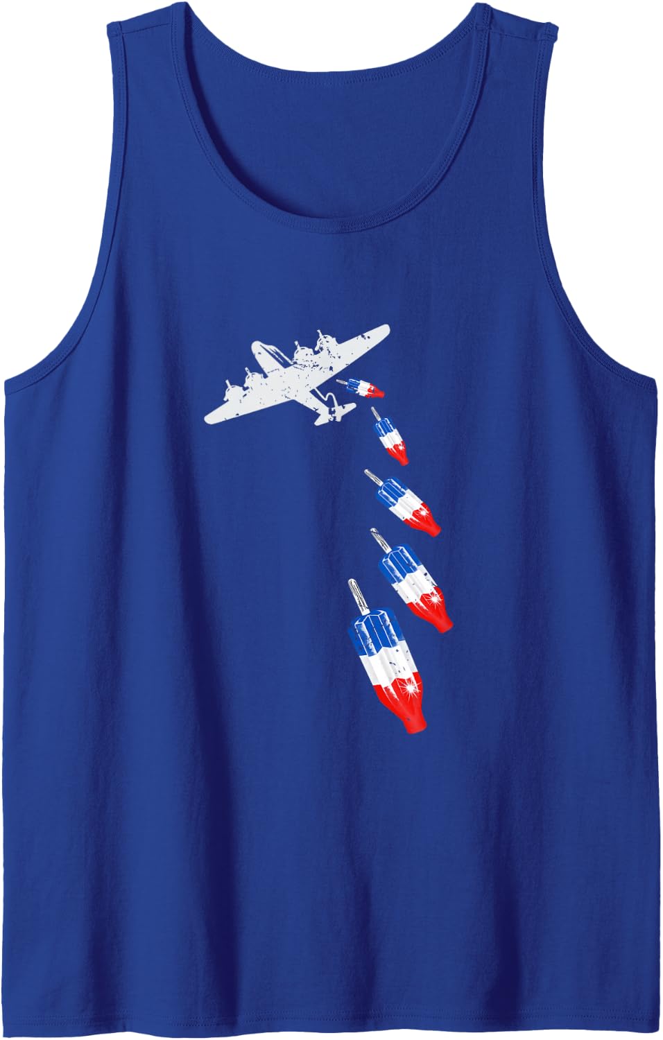 Vintage Bomb Pops Ice Cream American Flag Remembrance Day Tank Top - Royal Blue