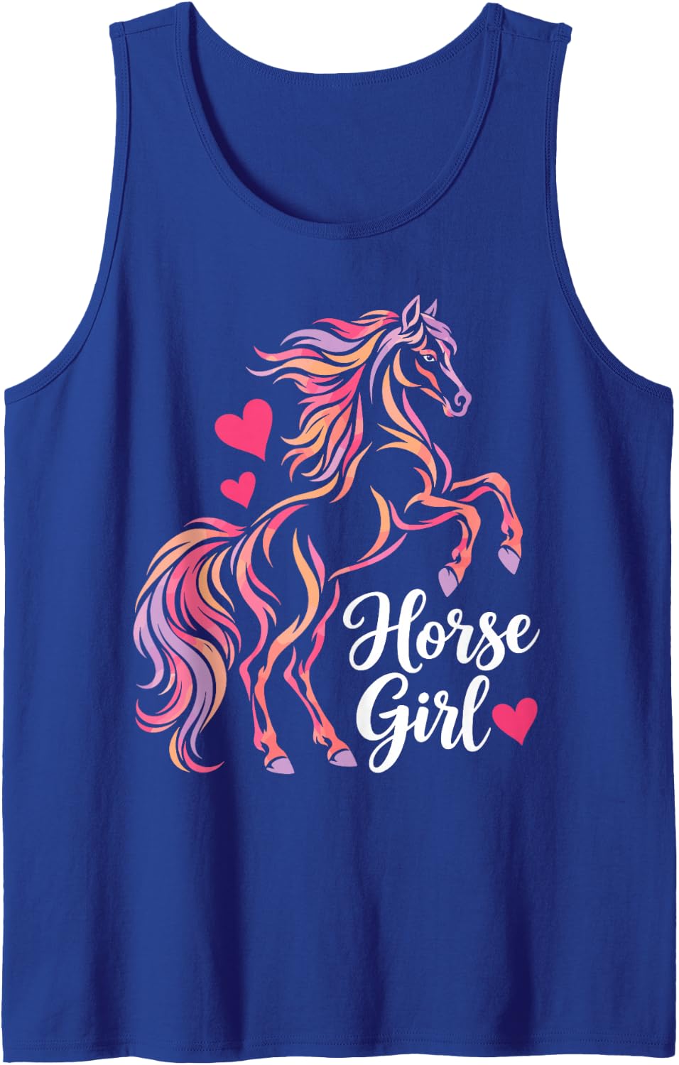 Horse Girl Riding for Women Horseback Equestrian Rider Sleeveless Tank Top - Royal Blue