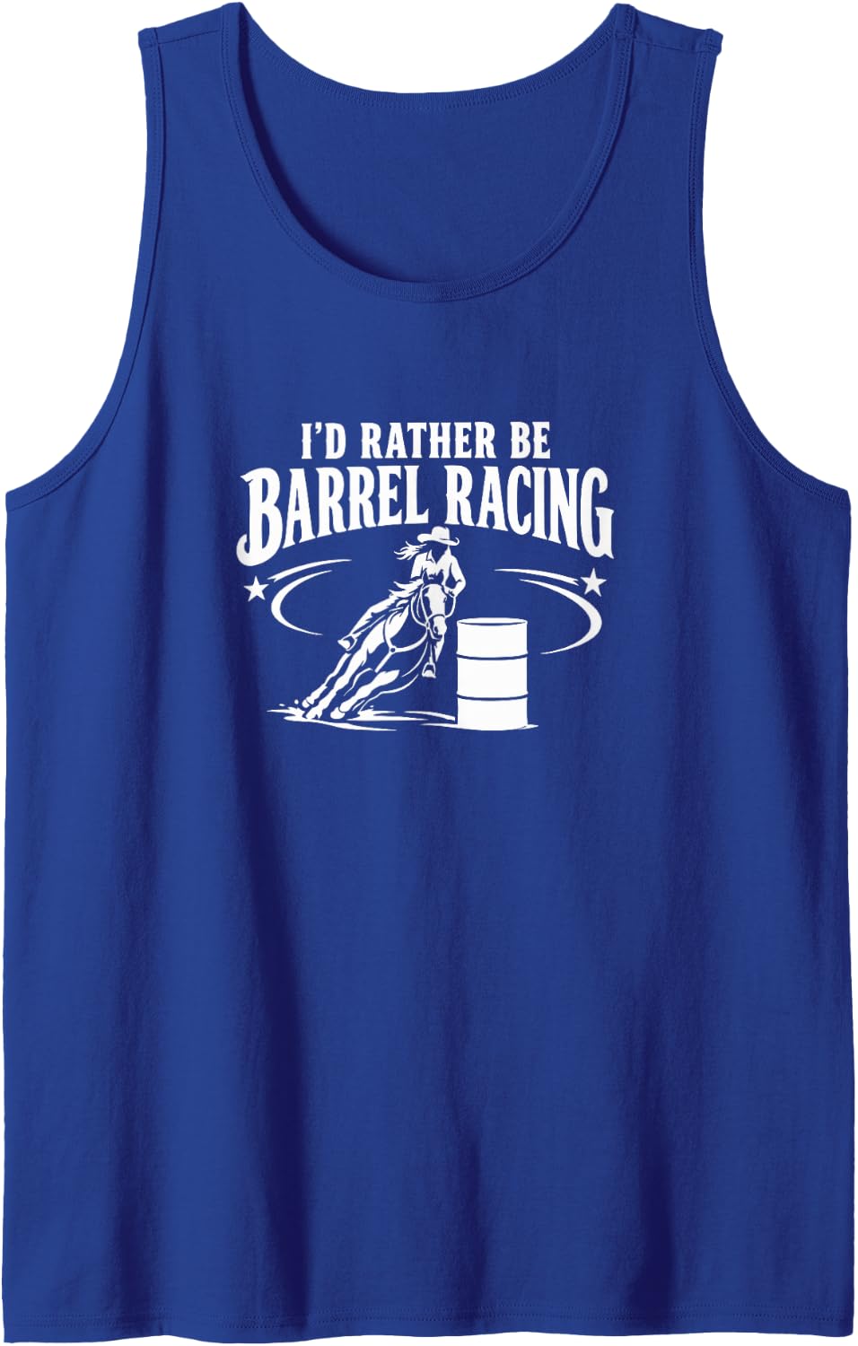 I'd Rather Be Barrel Racing - Sleeveless Tank Top - Royal Blue