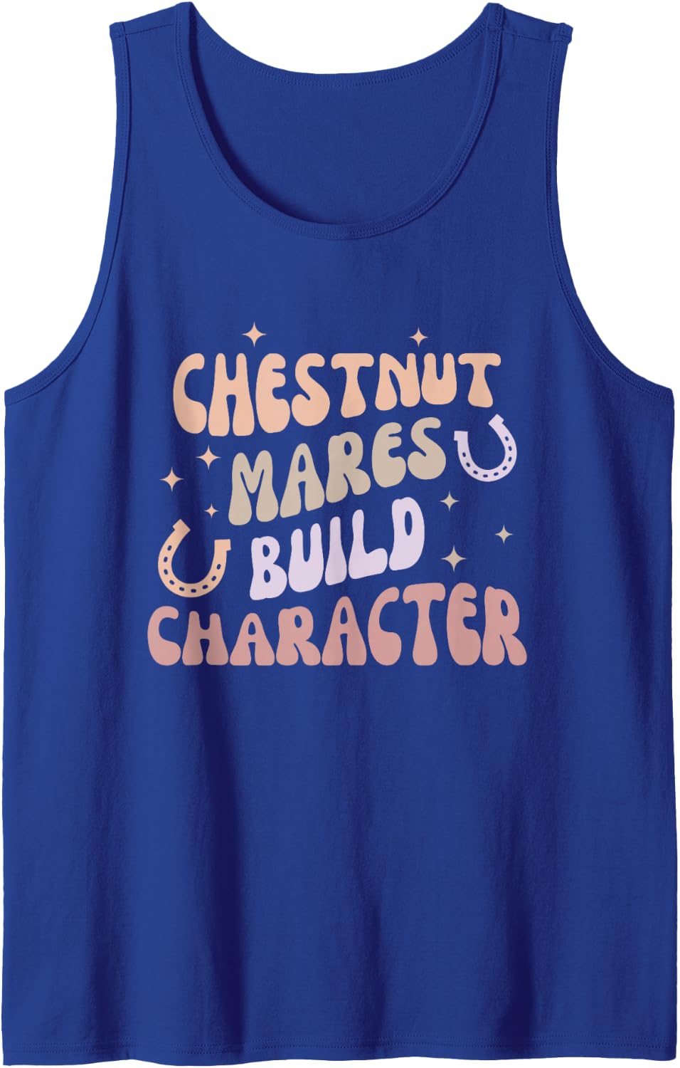 Chestnut Mares Horse Riding Equestrian Funny Design Sleeveless Tank Top - Royal Blue