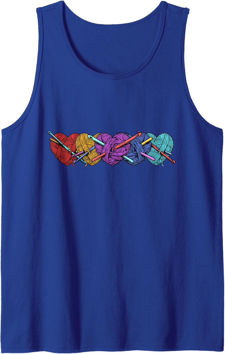 Crochet Yarn - Crocheting Crocheter Needlework Sleeveless Tank Top - Royal Blue