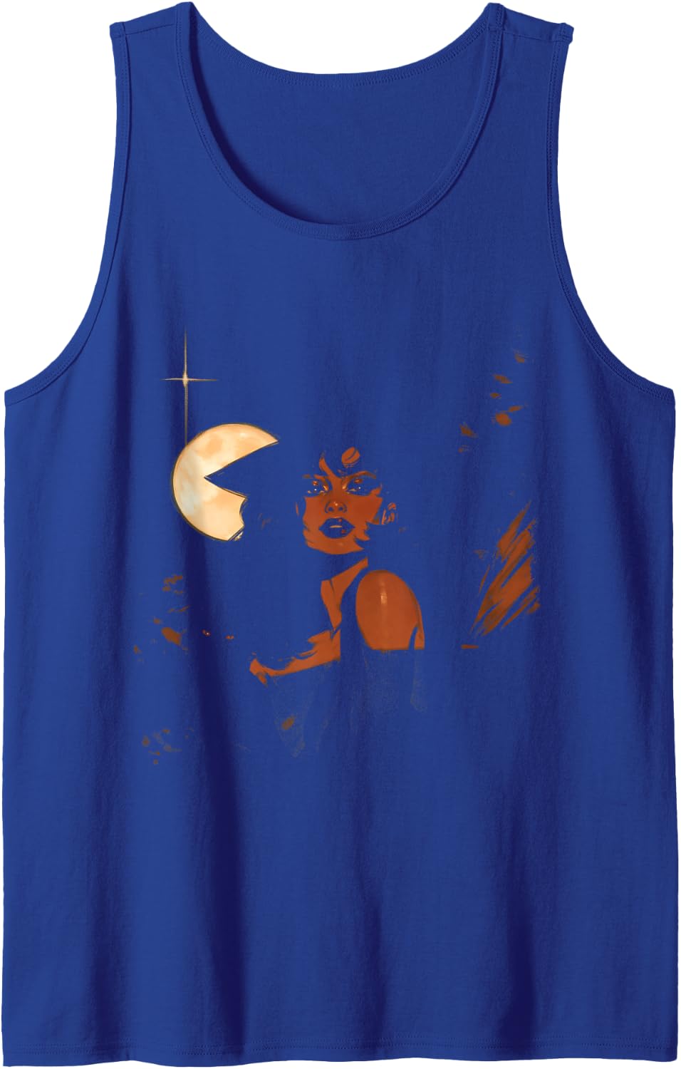 Designer Fashion Women's Witch Sleeveless Tank Top - Royal Blue