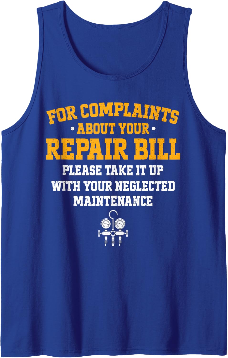 Funny HVAC Installers Heating and Cooling Technician Sleeveless Tank Top - Royal Blue