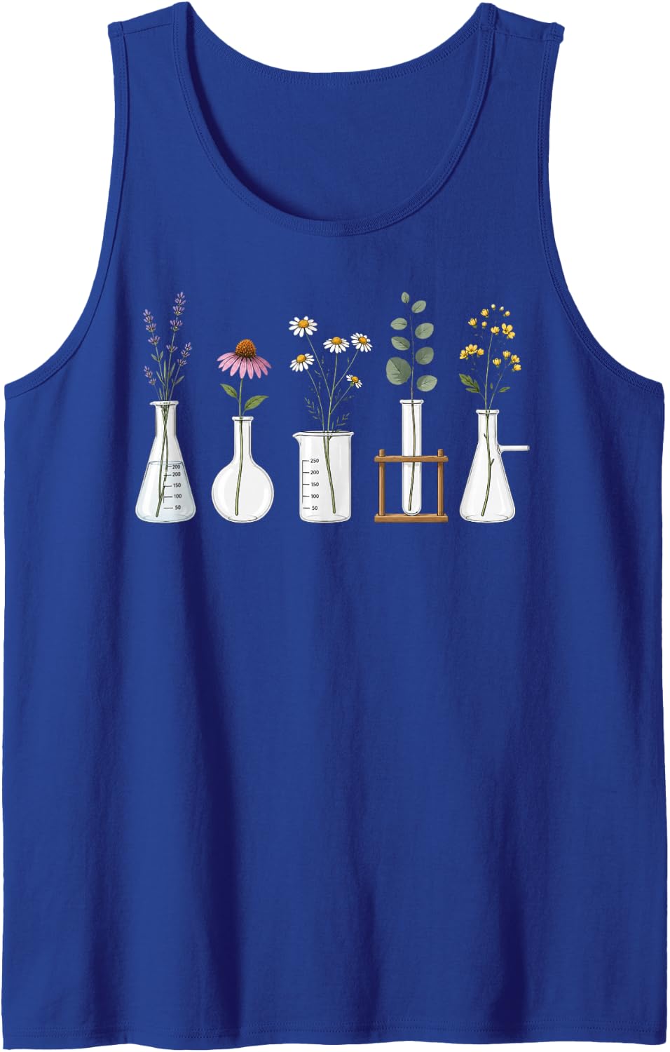 Science Laboratory Glassware Chemistry Physics Scientist Sleeveless Tank Top - Royal Blue