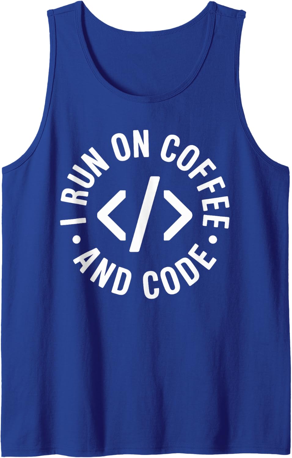I Run On Coffee and Code Developer Programmer Tank Top - Royal Blue
