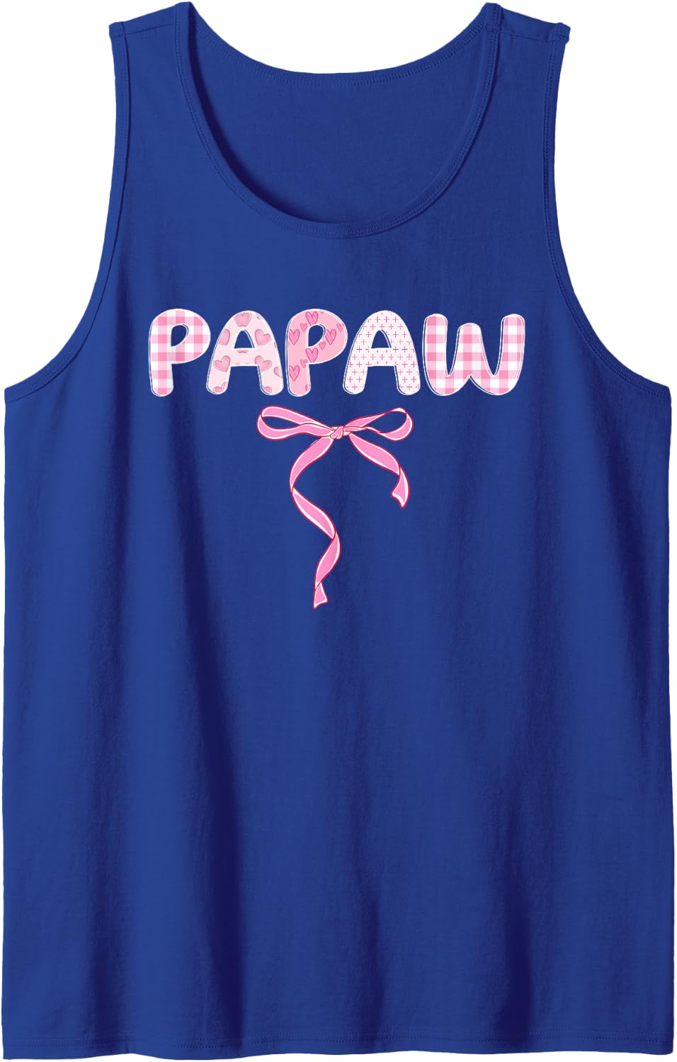 Papaw Coquette Bow Family Matching Sleeveless Tank Top - Royal Blue