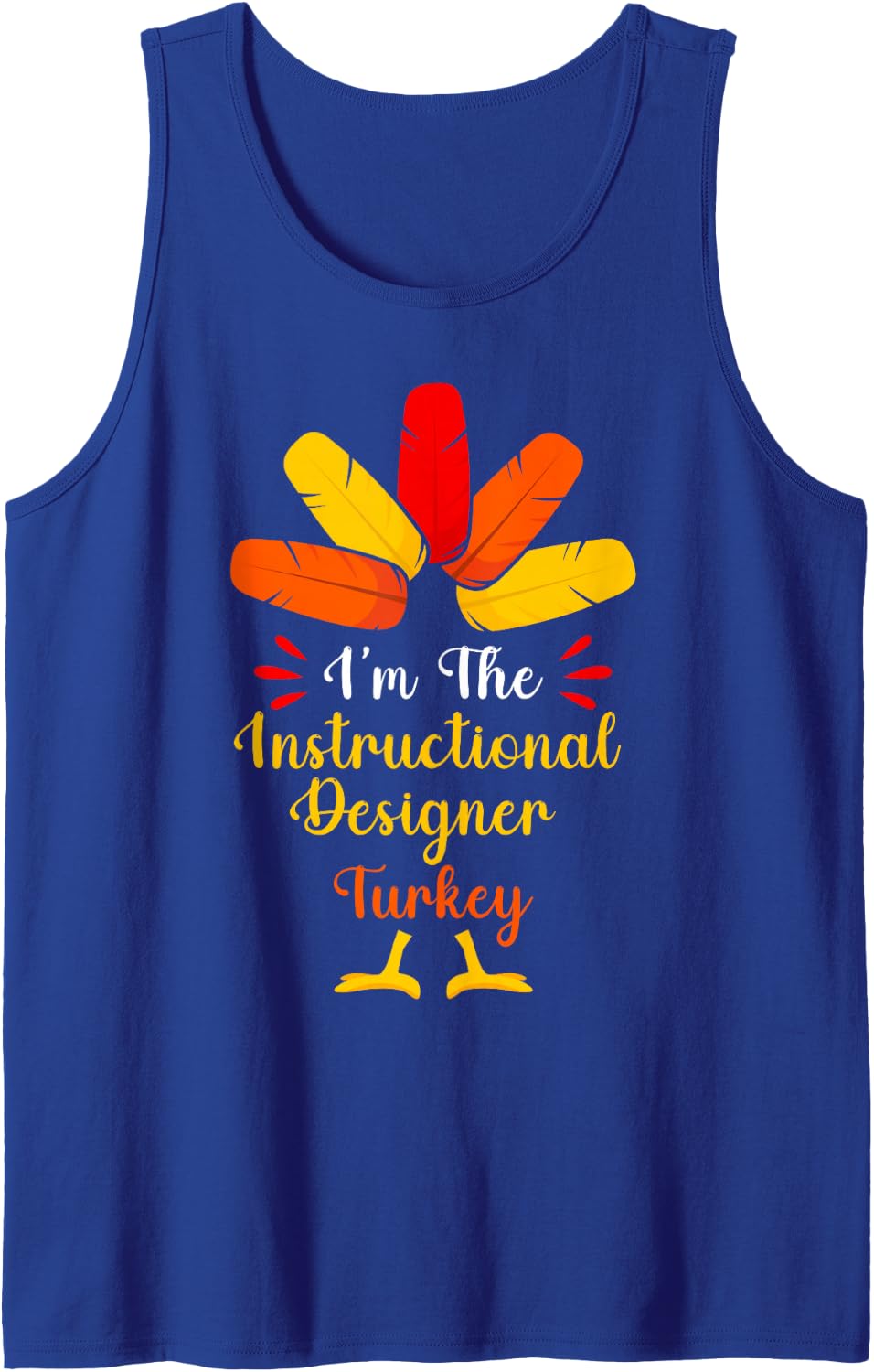 I'm The Instructional Designer Turkey Thanksgiving Matching Sleeveless Tank Top - Royal Blue