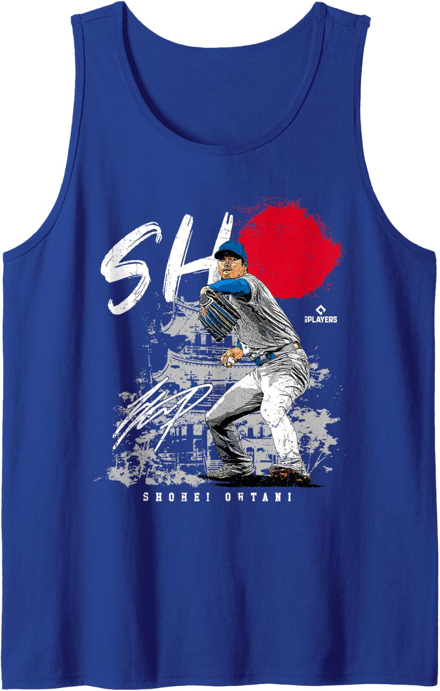 Sho Hinomaru Japanese Flag Shohei Ohtani Los Angeles MLBPA Tank Top - Royal Blue