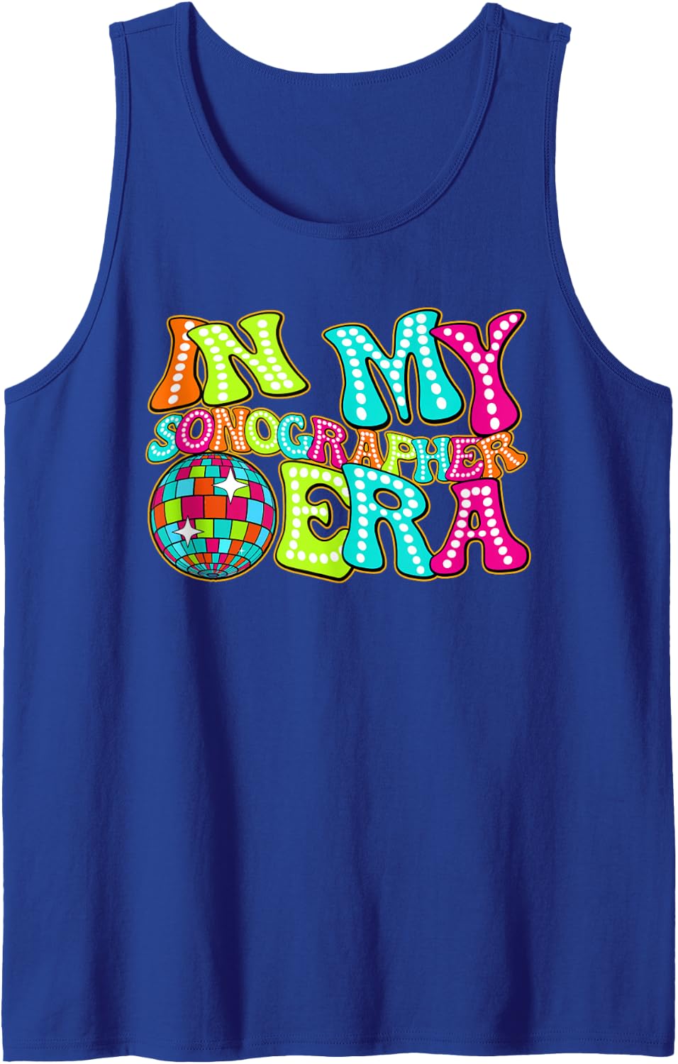 Disco Groovy in My Sonographer Era Sleeveless Tank Top - Royal Blue