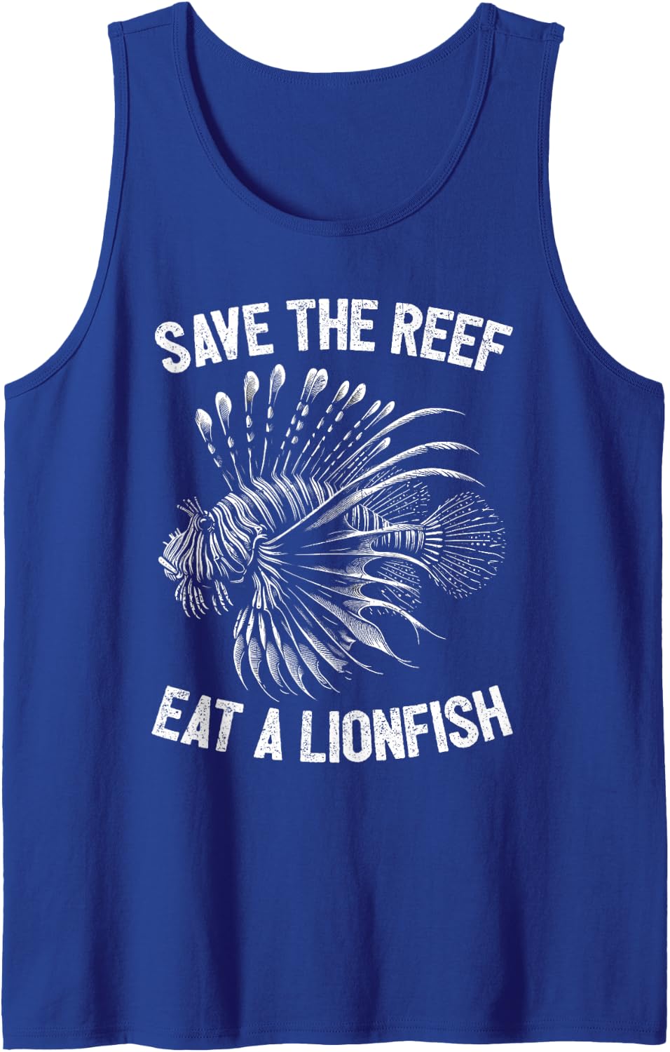 Save the Reef Eat a Firefish Funny Firefish in Need Sleeveless Tank Top - Royal Blue