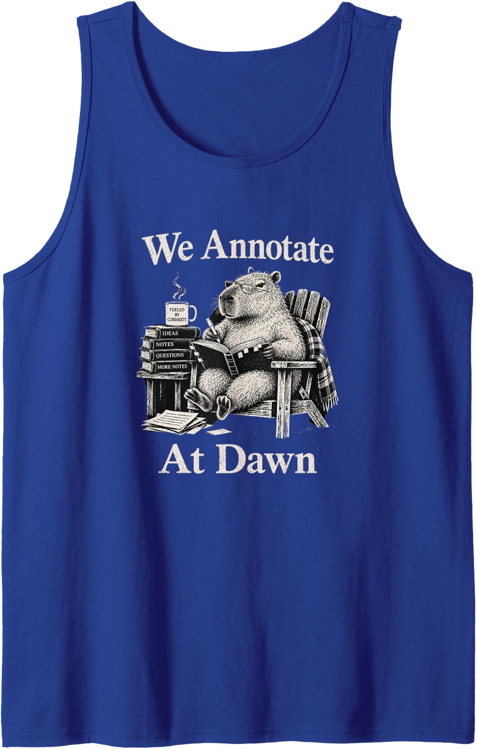 We Annotate At Dawn English Teacher Frog Back to School Book Sleeveless Tank Top - Royal Blue