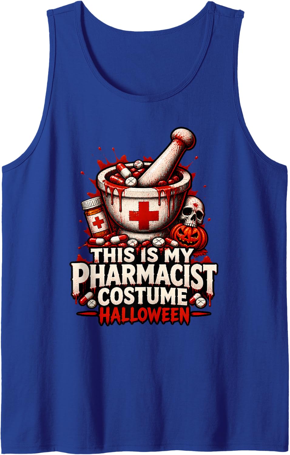 This is My Pharmacist Costume Halloween Pharmacist Costume Sleeveless Tank Top - Royal Blue
