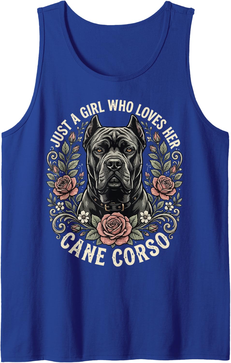 Just A Girl Who Loves Her Cane Corso Sleeveless Tank Top - Royal Blue