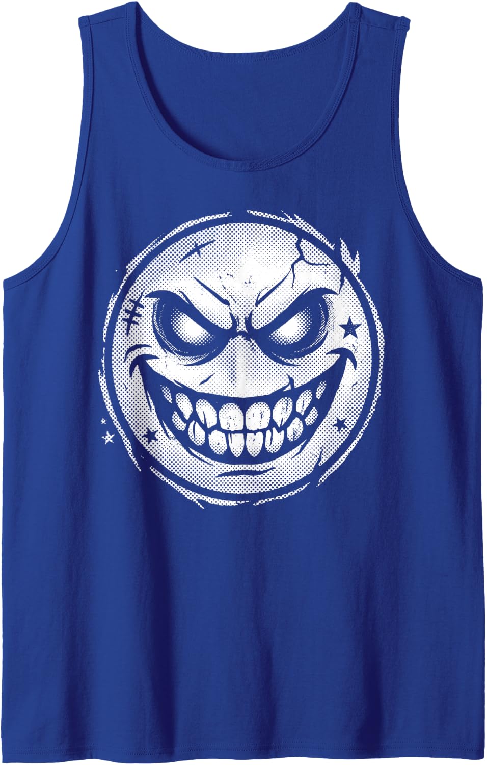 Evil Smile Skater Skating Grunge Y2k Sleeveless Tank Top - Royal Blue
