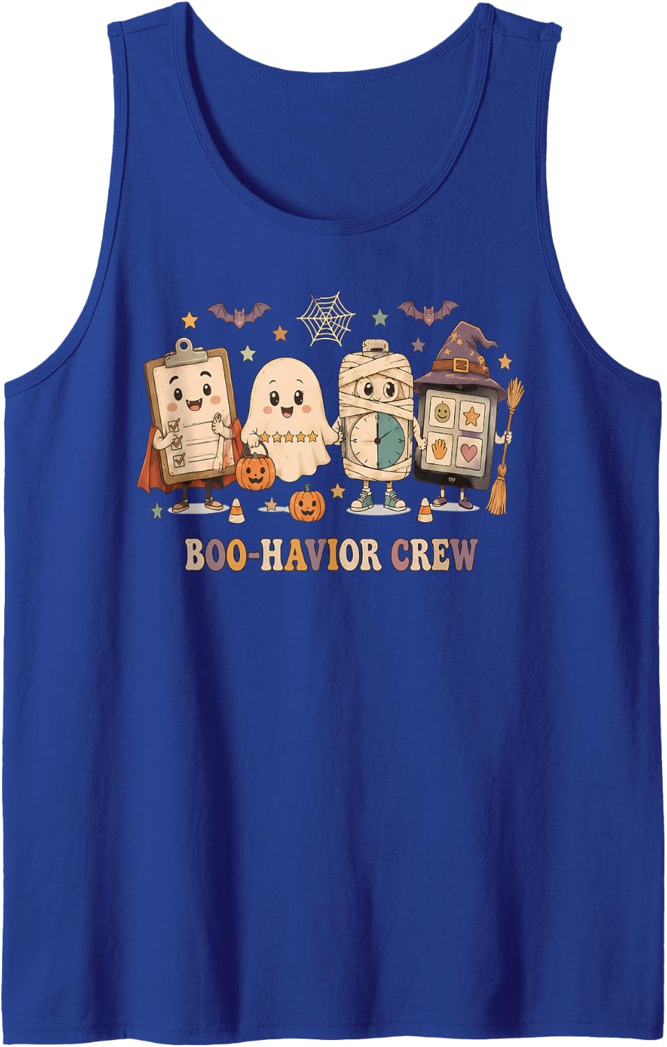 Boo-Havor Crew Behavior Analyst ABA RBT Halloween Costume Sleeveless Tank Top - Royal Blue