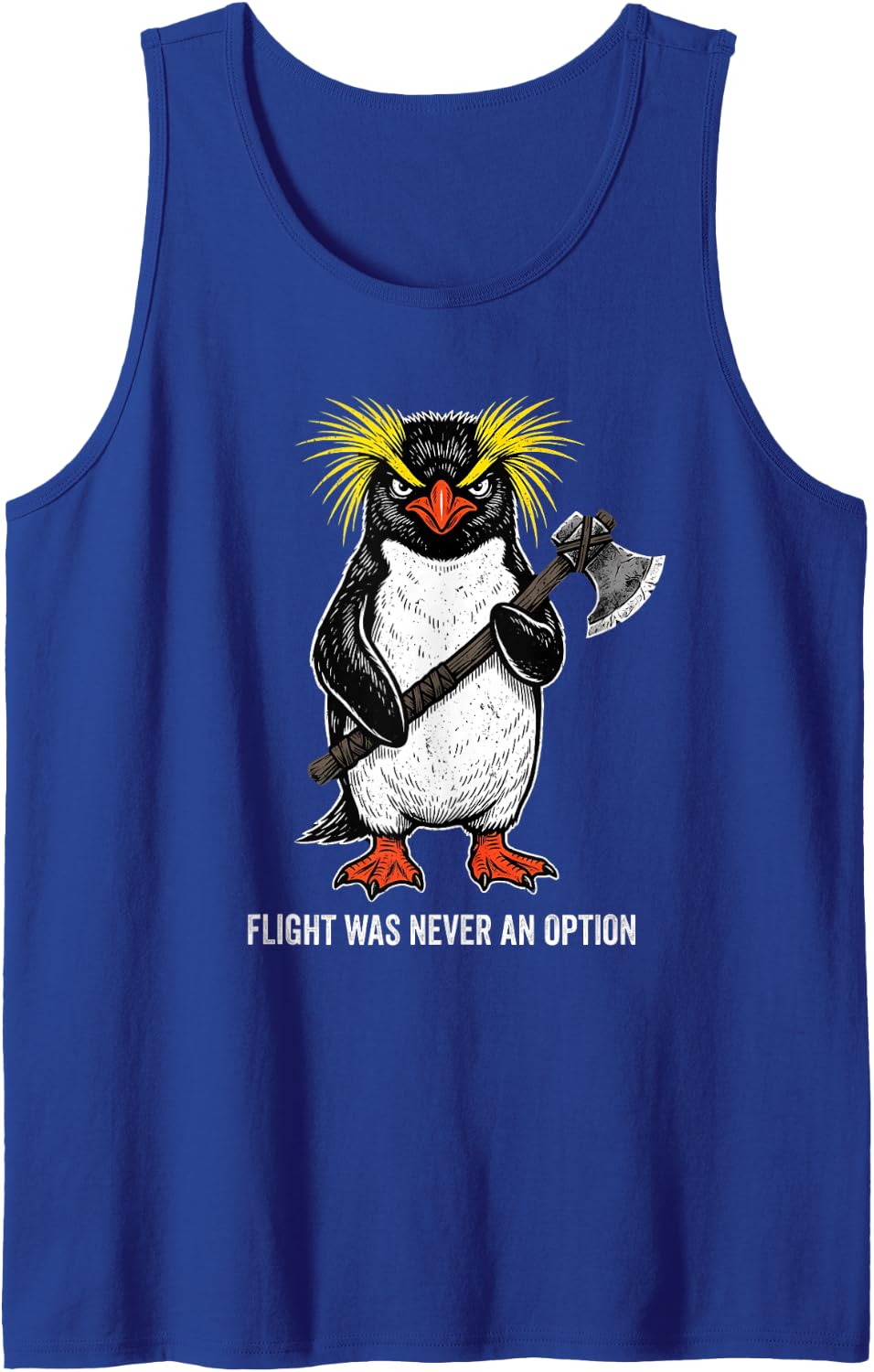 Flight was Never an Option Cool Flightless Bird Joke Humor Sleeveless Tank Top - Royal Blue