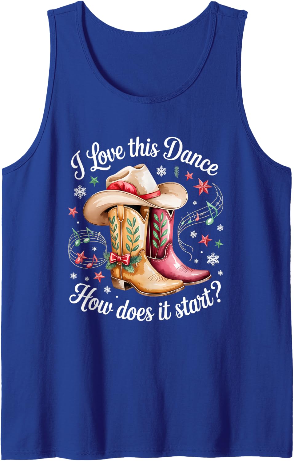 I Love This Dance How Does It Start Line Dance Christmas Tank Top - Royal Blue