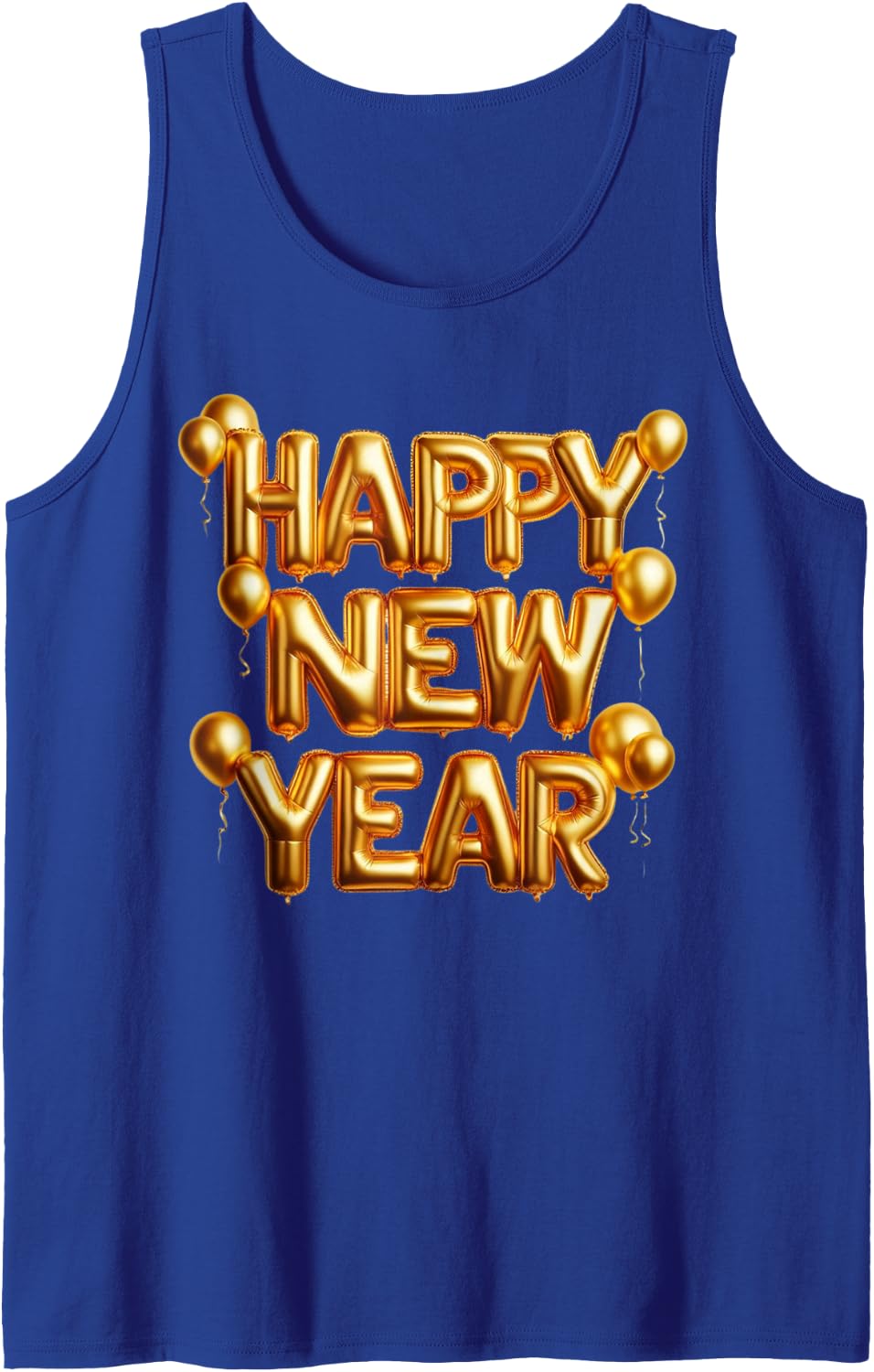 Happy New Year Gold 2025 Confetti Balloon Eve Party Xmas Sleeveless Tank Top - Royal Blue