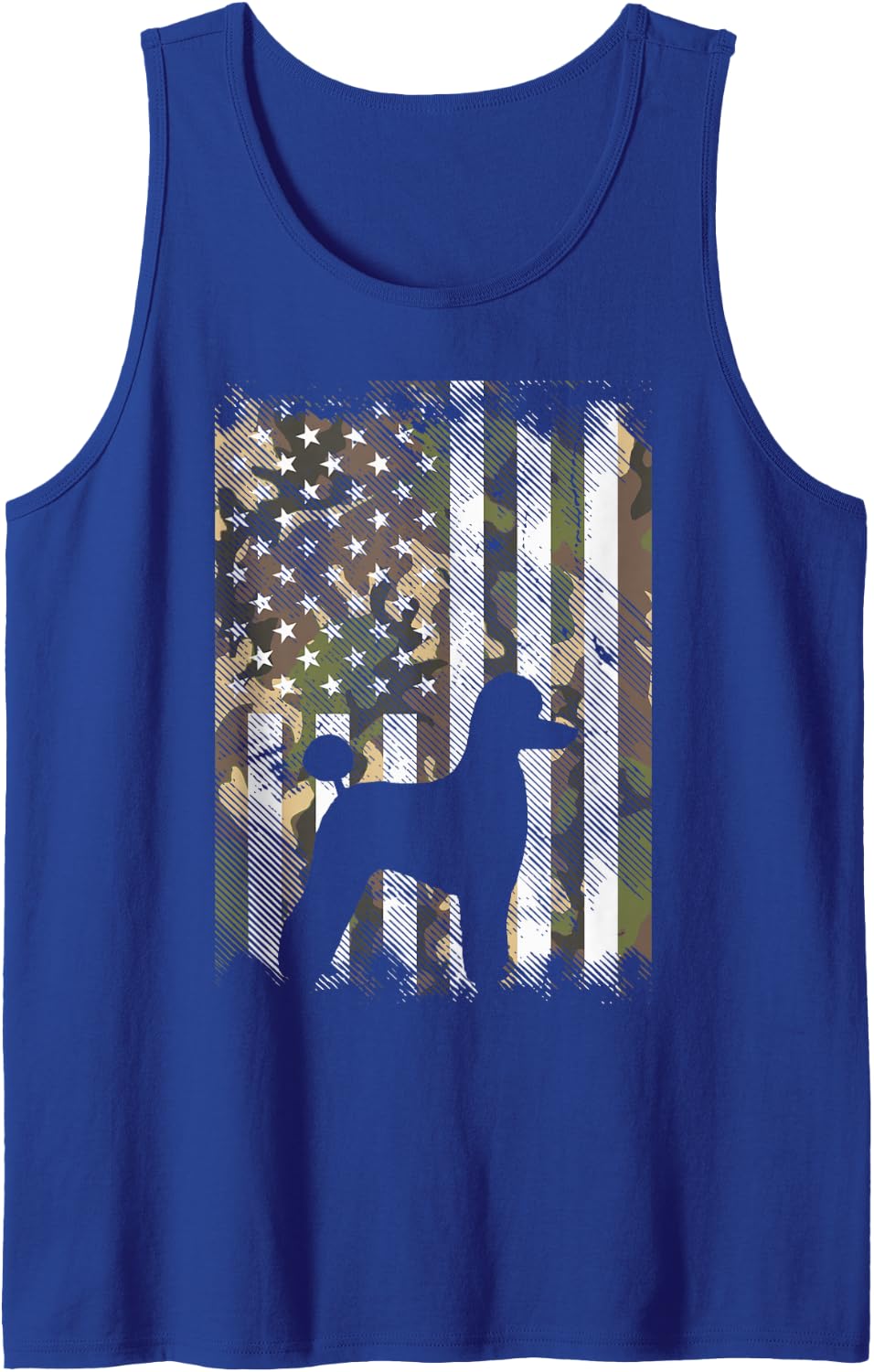 Camo America Flag Poodle Vintage Patriotic Dog Lover Gift Tank Top - Royal Blue