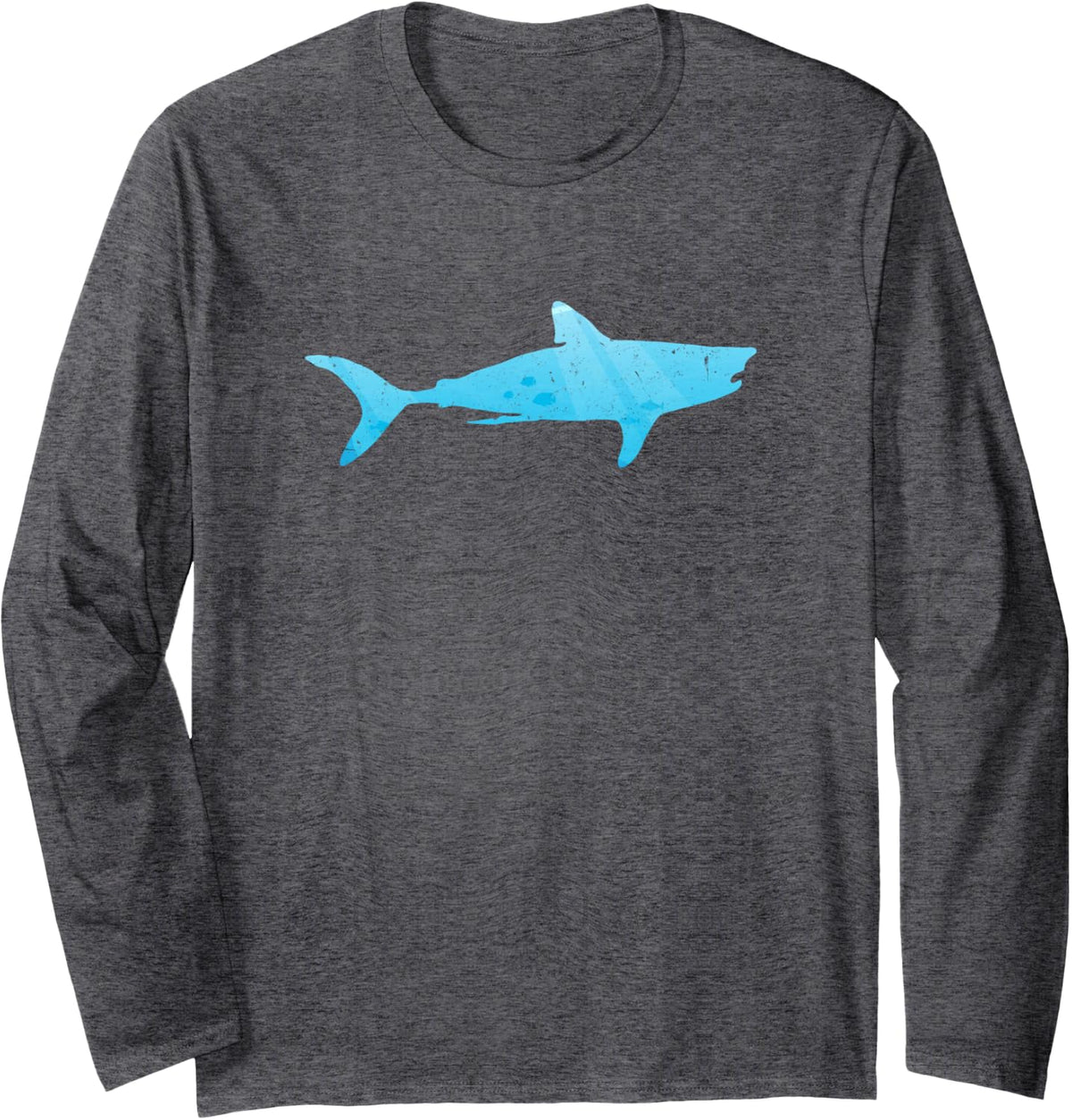 Mako Shark Ocean Marine Biologist Long Sleeve T-Shirt - Adult Unisex Dark Heather Grey