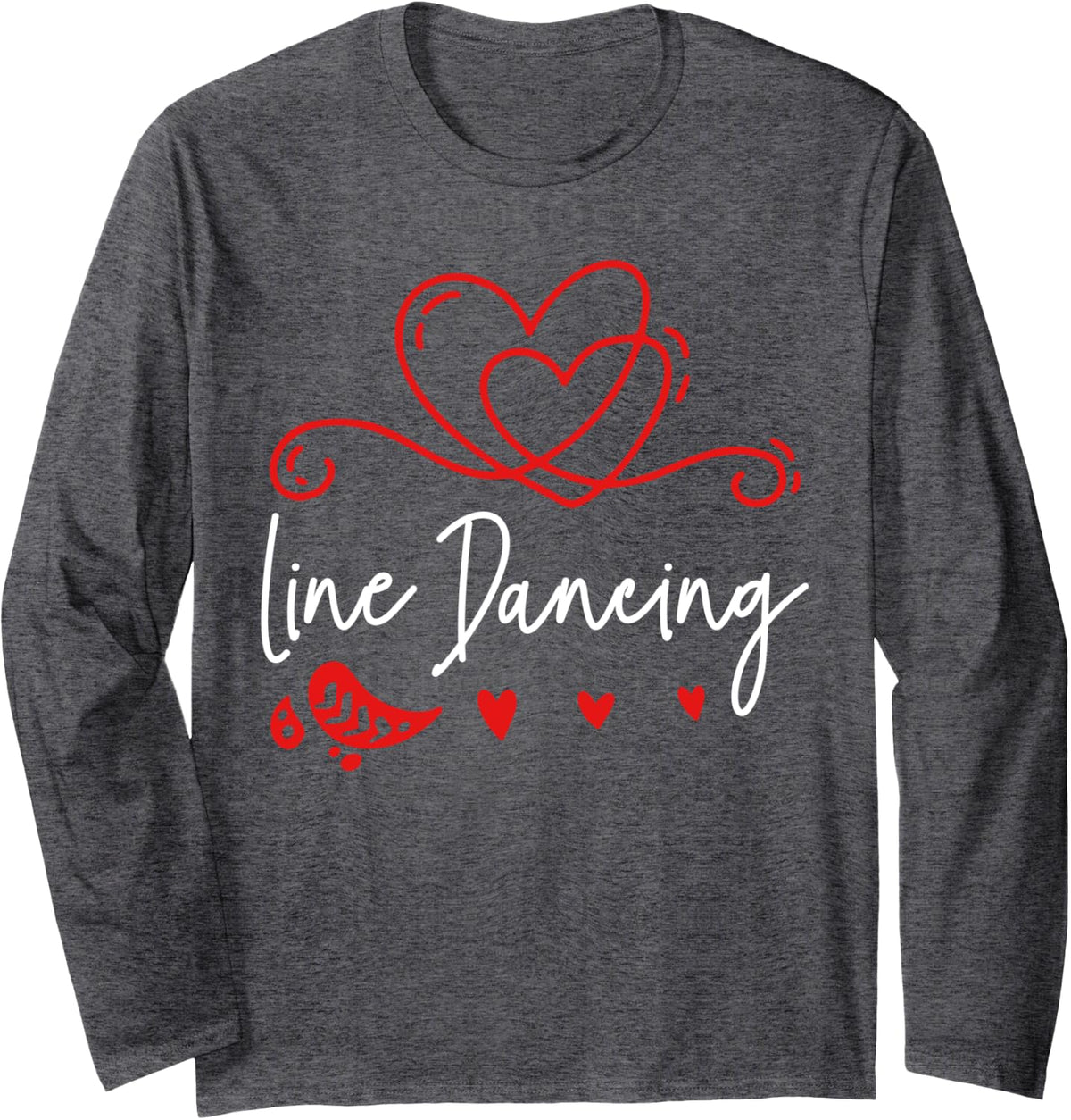 Line Dancing Line Dance Long Sleeve T-Shirt - Adult Unisex Dark Heather Grey