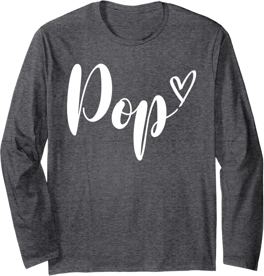 Grandfather Granddad Grandpa Pop Long Sleeve T-Shirt - Adult Unisex Dark Heather Grey