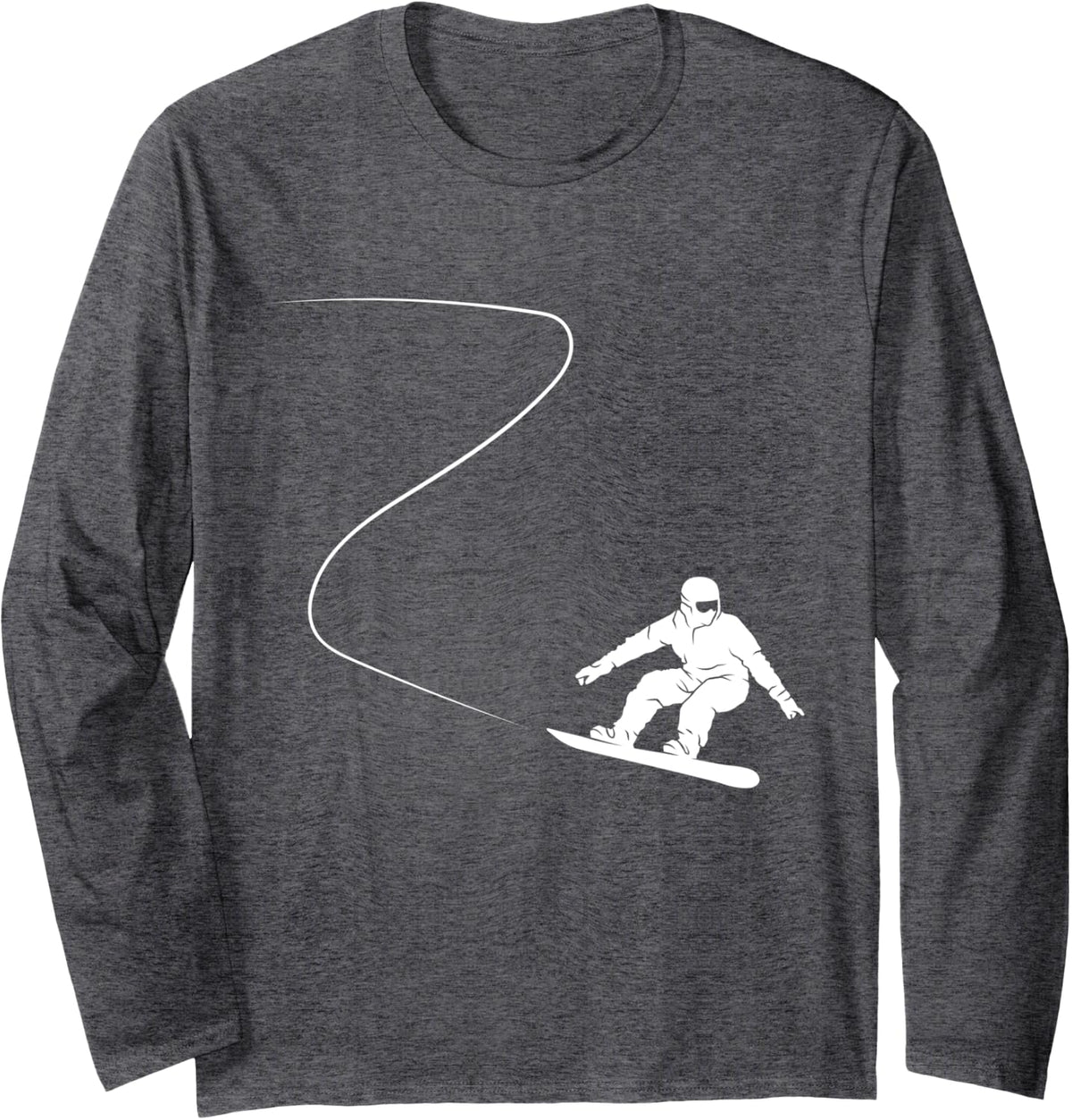 Snowboard Outfit Snowboarder Snowboarding Long Sleeve T-Shirt - Adult Unisex Dark Heather Grey