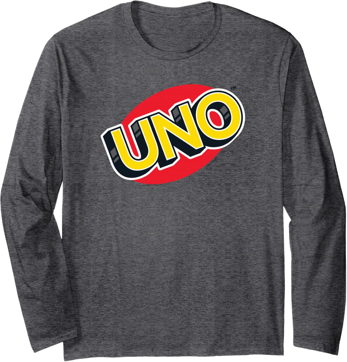 UNO - Logo Long Sleeve T-Shirt - Adult Unisex Dark Heather Grey