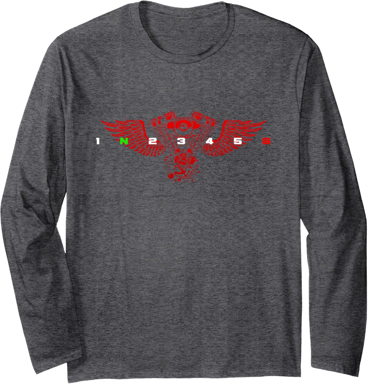 Motorcycle Apparel - Motorcycle Long Sleeve T-Shirt - Adult Unisex Dark Heather Grey
