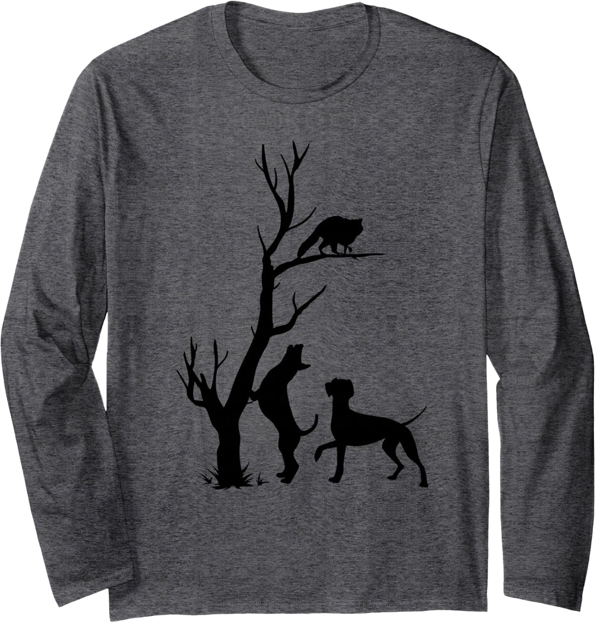 Coonhunting Treed Racoon Hunting Dog Coon Hound Long Sleeve T-Shirt - Adult Unisex Dark Heather Grey