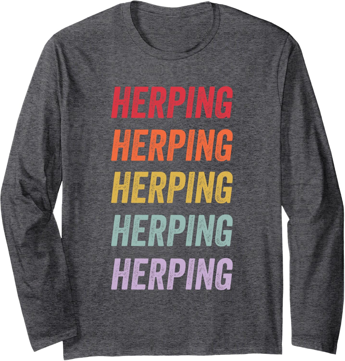 Herping Long Sleeve T-Shirt - Adult Unisex Dark Heather Grey