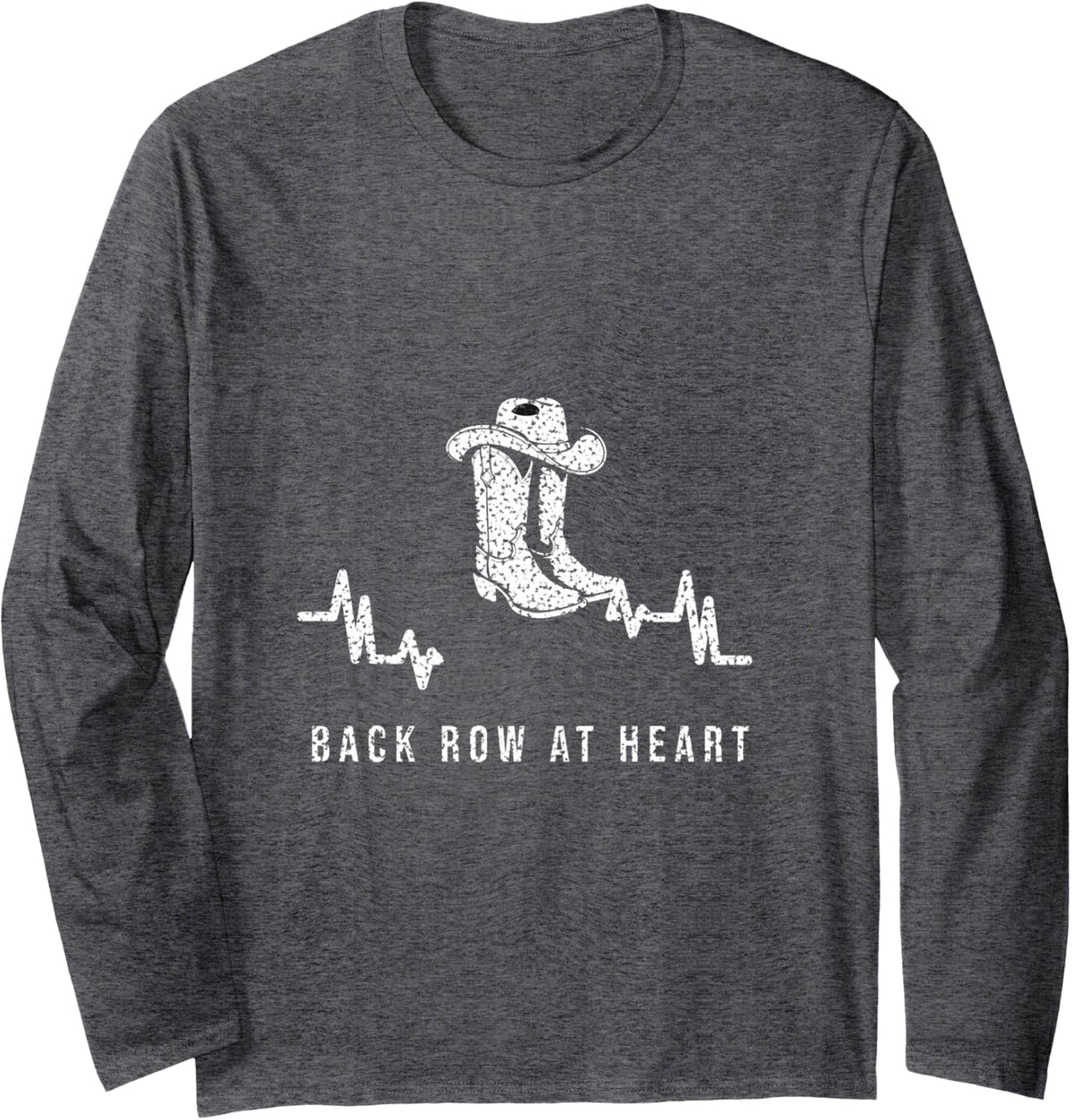 Line Dancing - Back Row At Heart - Line Dance Class Long Sleeve T-Shirt - Adult Unisex Dark Heather Grey