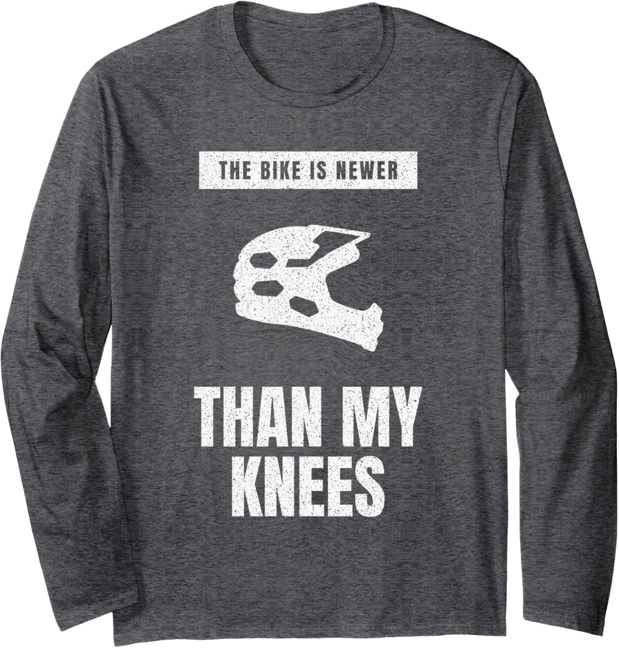 Mud Season Track Day Gate Drop Arm Pump Dirt Bike Long Sleeve T-Shirt - Adult Unisex Dark Heather Grey