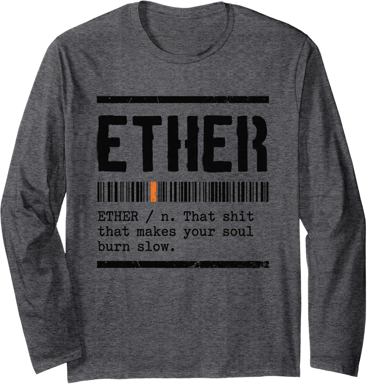 Ether Tshirt Music Rap Oldschool Hiphop Urban Streetwear Long Sleeve T-Shirt - Adult Unisex Dark Heather Grey