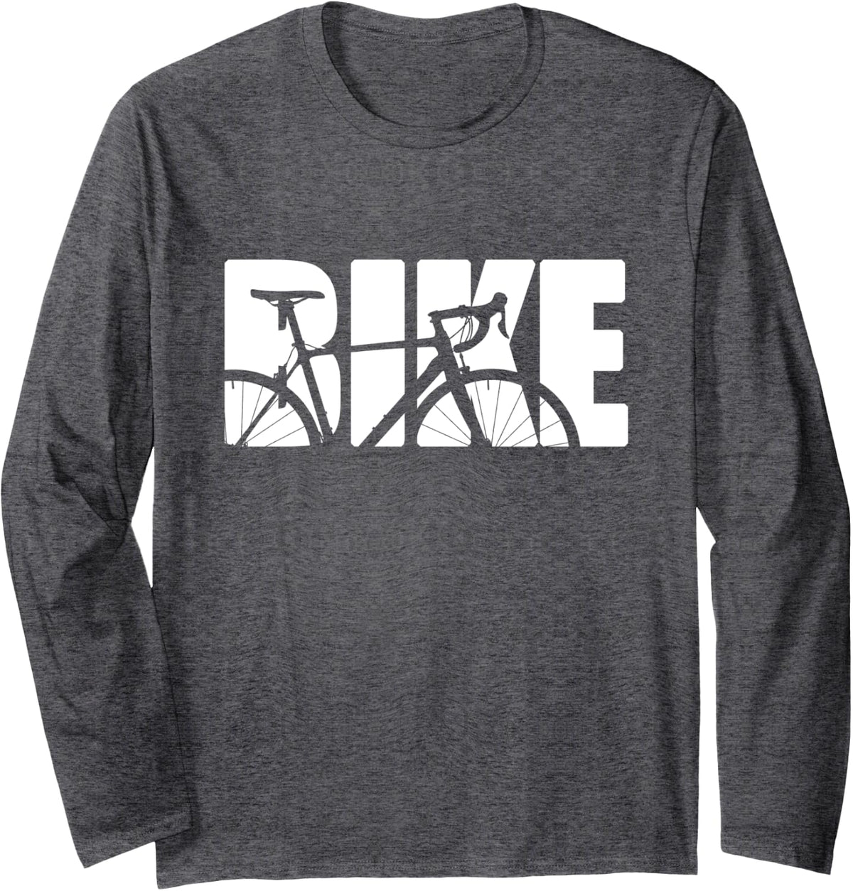 Road Bike Long Sleeve Cycling Shirt - Adult Unisex Dark Heather Grey