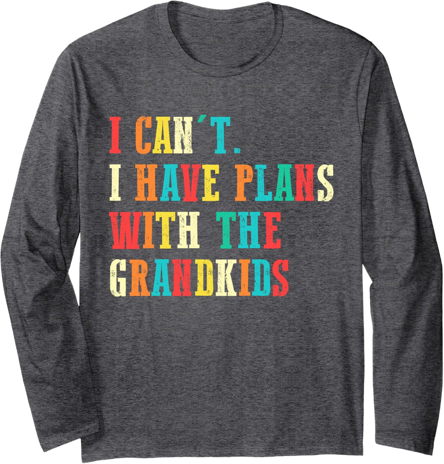 Grandfather Grankids Gramps Granddad Grandpa Long Sleeve T-Shirt - Adult Unisex Dark Heather Grey