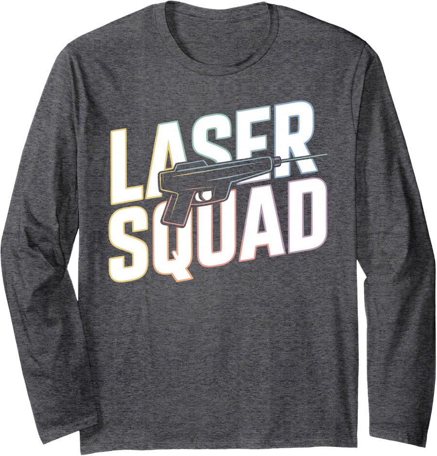 Laser Tag Squad Team Laser Tag Long Sleeve T-Shirt - Adult Unisex Dark Heather Grey
