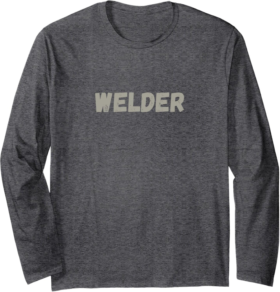 welder Long Sleeve T-Shirt - Adult Unisex Dark Heather Grey