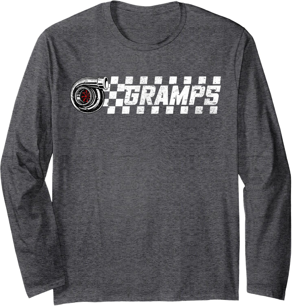 Birthday Party Matching Family Pit Crew Race Car Gramps Long Sleeve T-Shirt - Adult Unisex Dark Heather Grey