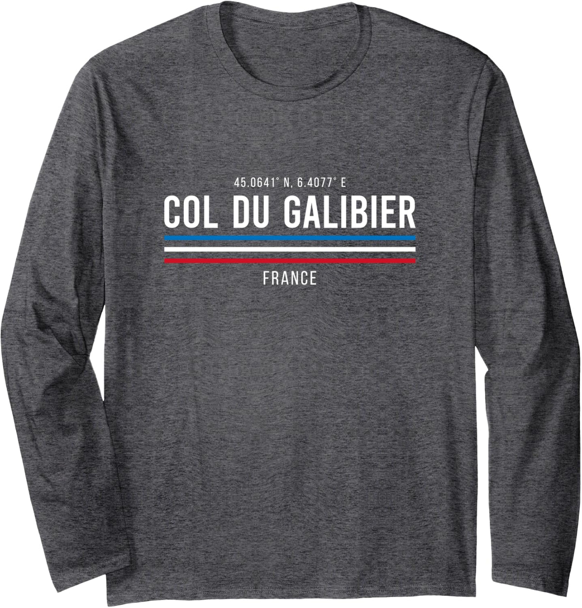 Col Du Galibier Cycling Long Sleeve T-Shirt - Adult Unisex Dark Heather Grey