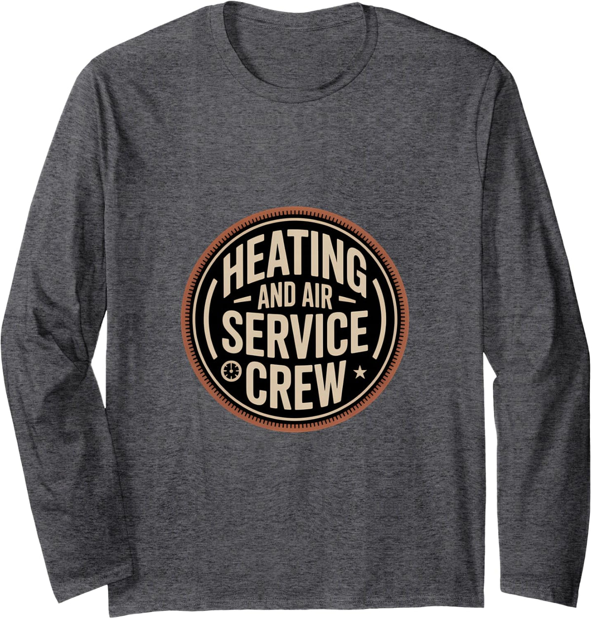 HVAC Technician Field Service Hardworking Crew Long Sleeve T-Shirt - Adult Unisex Dark Heather Grey
