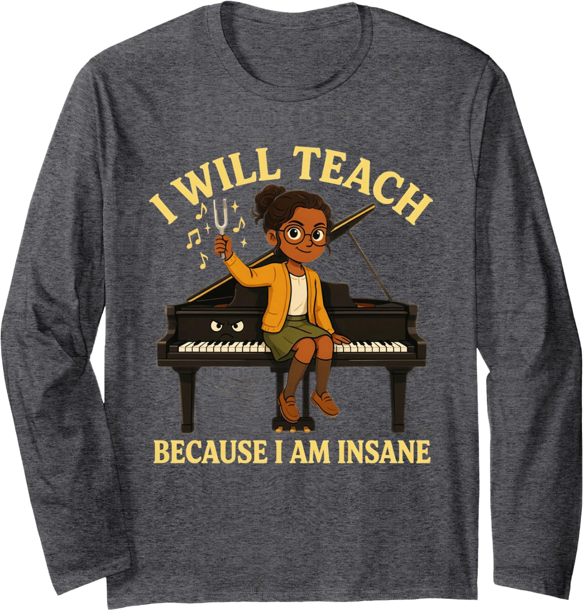 Music Teacher Instructor Educator Tutor Band Director Choir Long Sleeve T-Shirt - Adult Unisex Dark Heather Grey