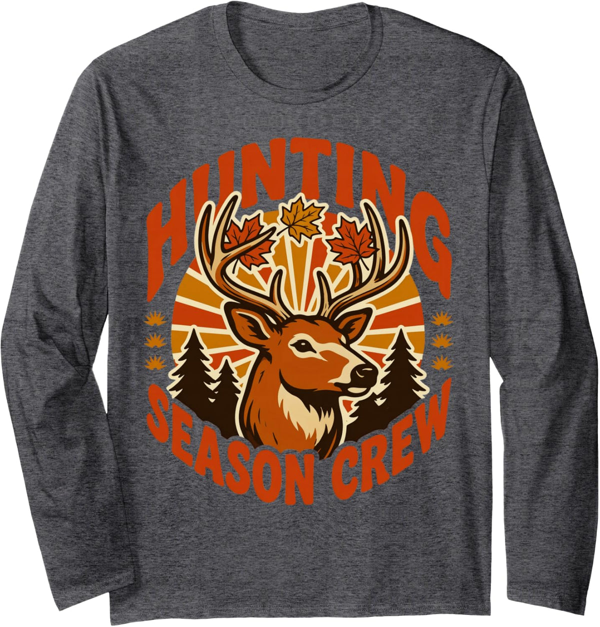 Retro Design Long Sleeve T-Shirt - Adult Unisex Dark Heather Grey