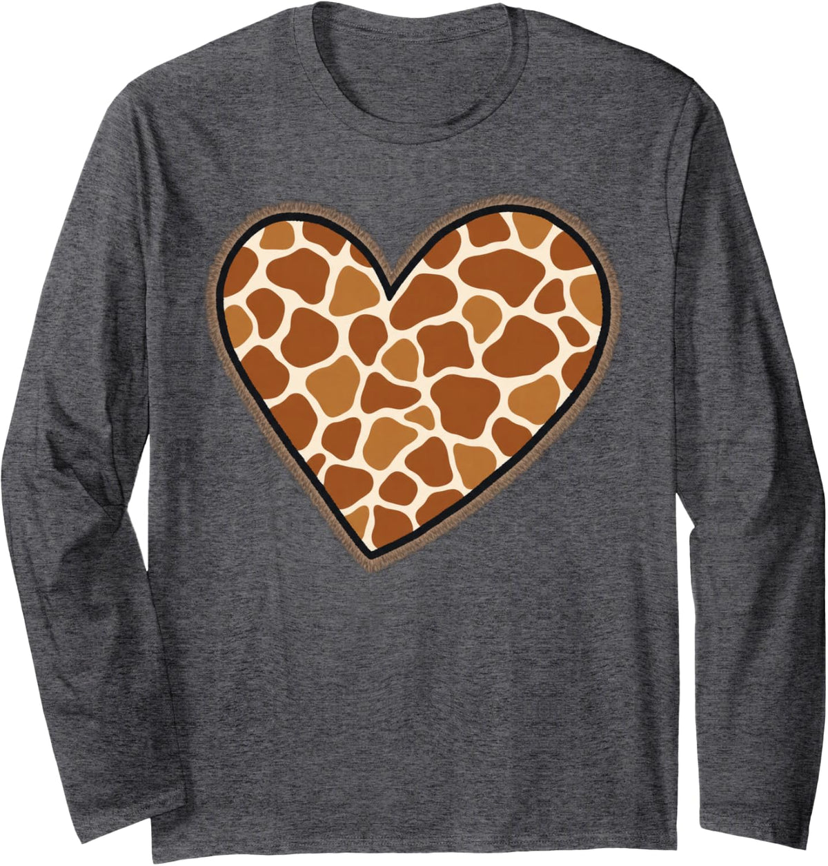 Animal Art Long Sleeve T-Shirt - Adult Unisex Dark Heather Grey