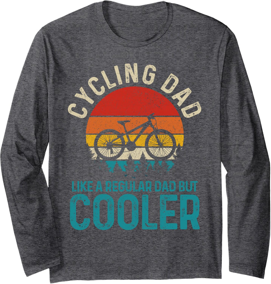 MTB Mountain Bike Downhill Mountain Biker Gift Long Sleeve T-Shirt - Adult Unisex Dark Heather Grey