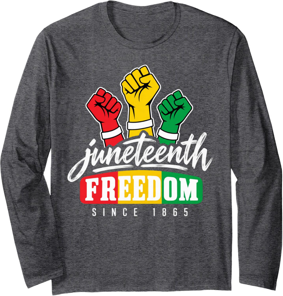 Pan African Flag 1865 Long Sleeve T-Shirt - Adult Unisex Dark Heather Grey