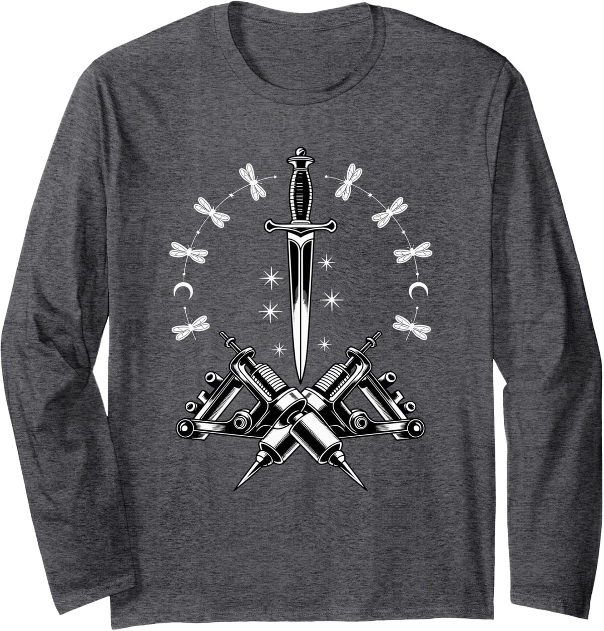 Tattoo Artist Ink Blades Tattoos Artists Long Sleeve T-Shirt - Adult Unisex Dark Heather Grey